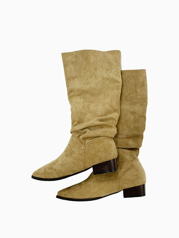 [MD PICK] SUEDE SHIRRING BOOTS
