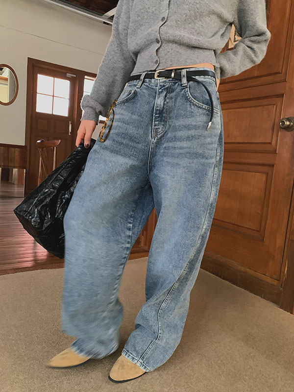 Clear Over Wide Denim Pants