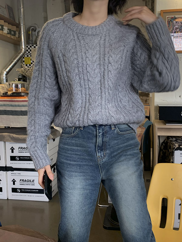 [MD PICK] WOOL&amp;ALPACA CABLE KNIT
